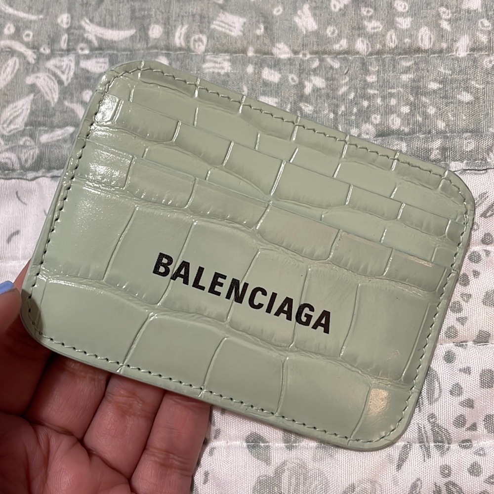 Balenciaga card holder- shiny croc embossed (brand new)